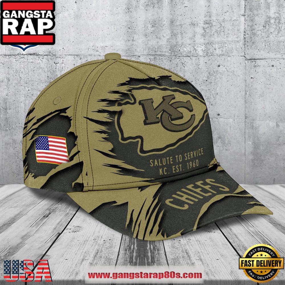 NFL Kansas City Chiefs Salute to Service 2025 New Cap Hats NFL Kansas City Chiefs Salute to Service 2025 New Cap Hats