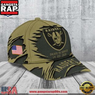 Las Vegas Raiders 2025 Salute to Service Classic Baseball Cap