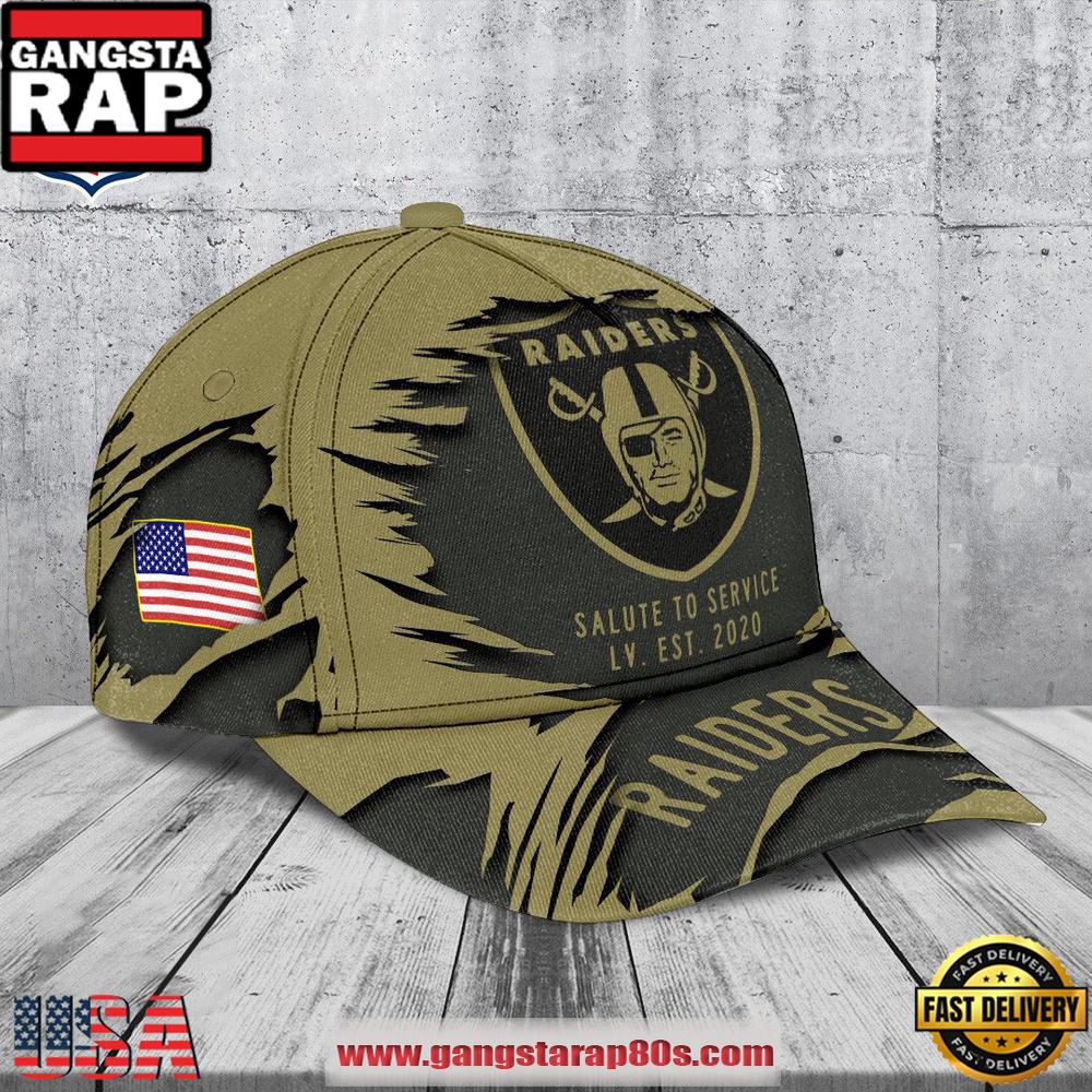 NFL Las Vegas Raiders Salute to Service 2025 New Cap Hats NFL Las Vegas Raiders Salute to Service 2025 New Cap Hats