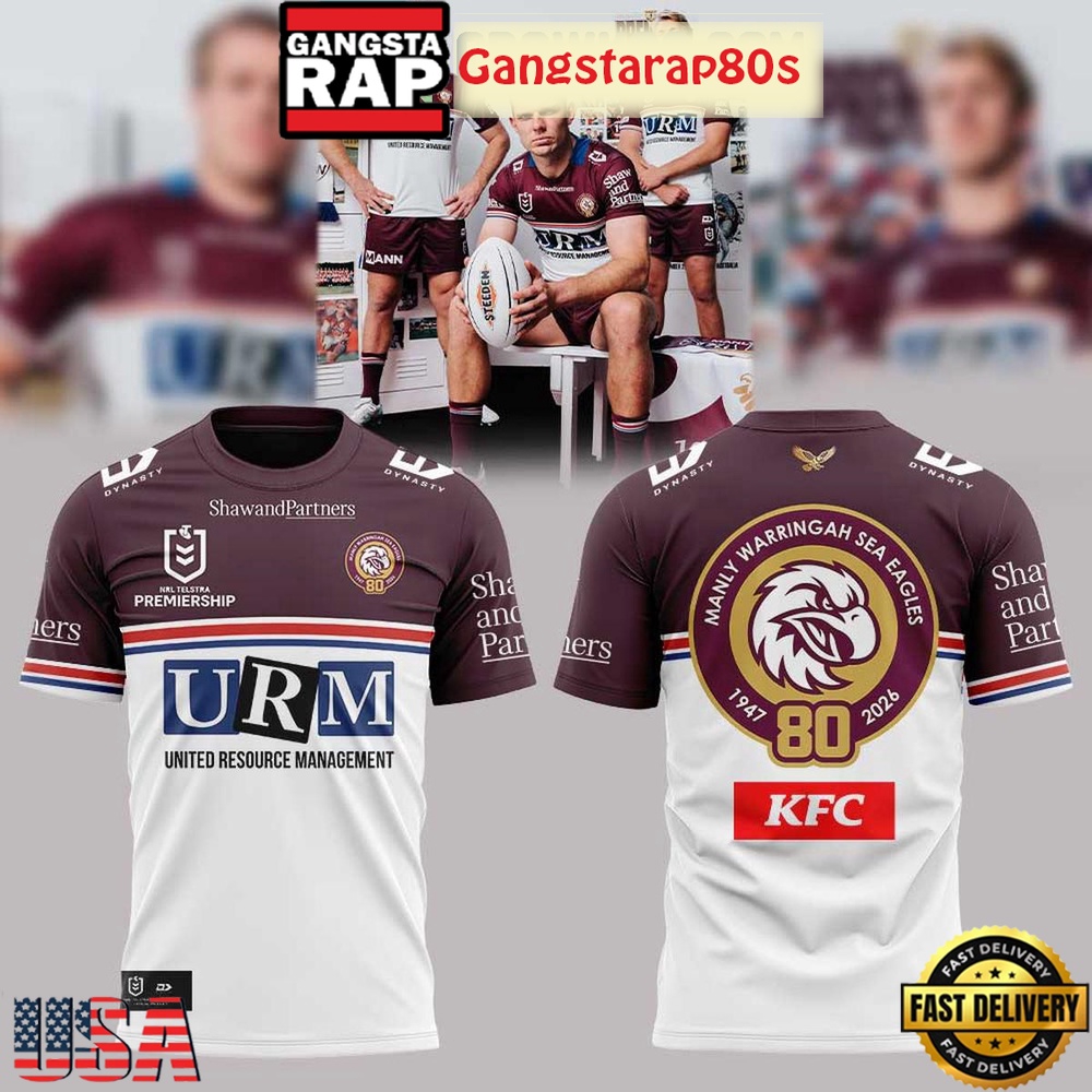 Manly Warringah Sea Eagles 80th Uniform 2025 3D Shirt Manly Warringah Sea Eagles 80th Uniform 2025 3D Shirt