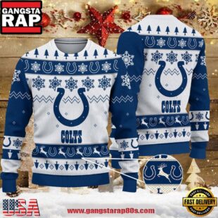 NFL Indianapolis Colts 2025 Reindeer Christmas Tree Ugly Xmas Sweater