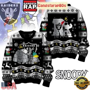 NFL Las Vegas Raiders x Peanuts Snoopy New 2025 Ugly Christmas Sweater