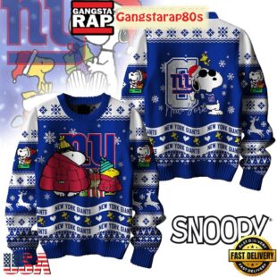NFL New York Giants x Peanuts Snoopy New 2025 Ugly Christmas Sweater