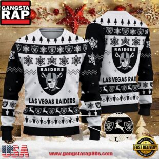NFL Oakland Raiders 2025 Reindeer Christmas Tree Ugly Xmas Sweater