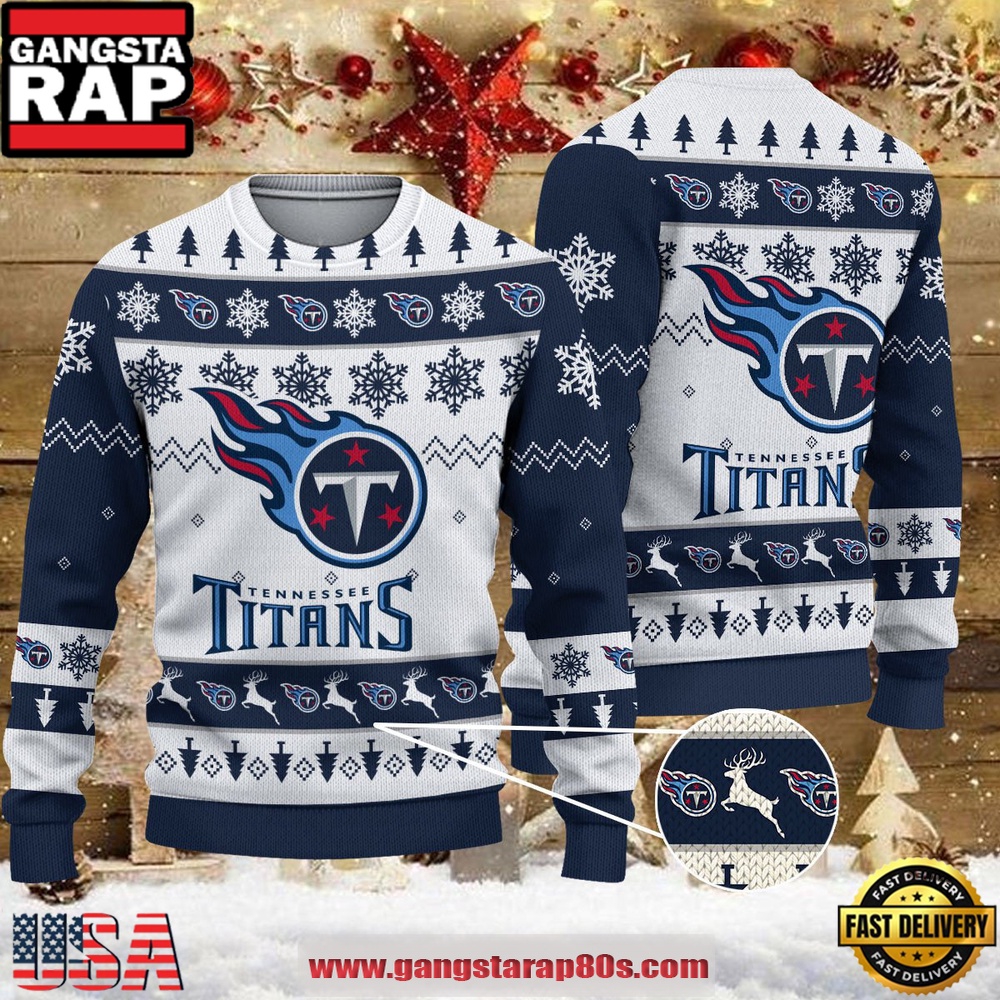 NFL Tennessee Titans 2025 Reindeer Christmas Tree Ugly Xmas Sweater NFL Tennessee Titans 2025 Reindeer Christmas Tree Ugly Xmas Sweater