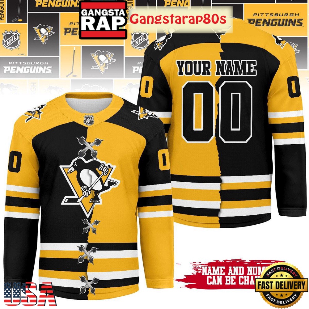 NHL Pittsburgh Penguins Mix Home Away 2025 Custom Hockey Jersey NHL Pittsburgh Penguins Mix Home Away 2025 Custom Hockey Jersey