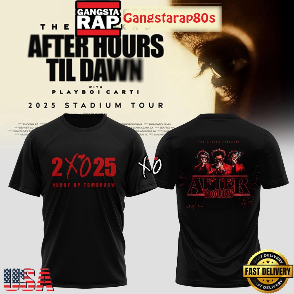 The Weeknd x Stranger Things After Hours Til Dawn Tour Shirt The Weeknd x Stranger Things After Hours Til Dawn Tour Shirt